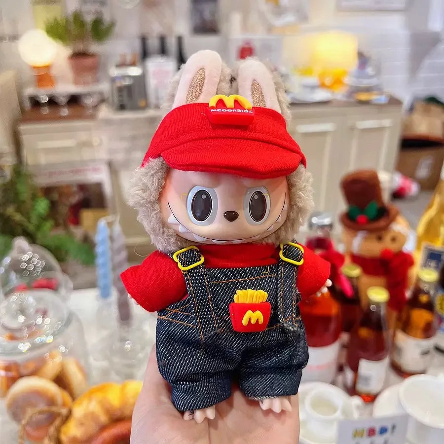 17cm Labubu McDonald's Outfit Set