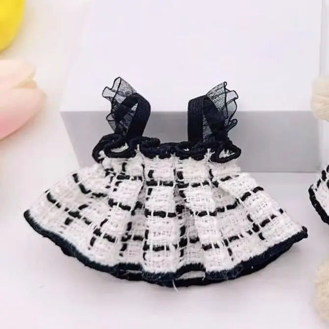 17cm Labubu Plaid Dress Set