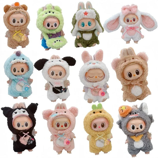 🐾 Adorable Animal Cosplay Outfits for 17cm Labubu Dolls