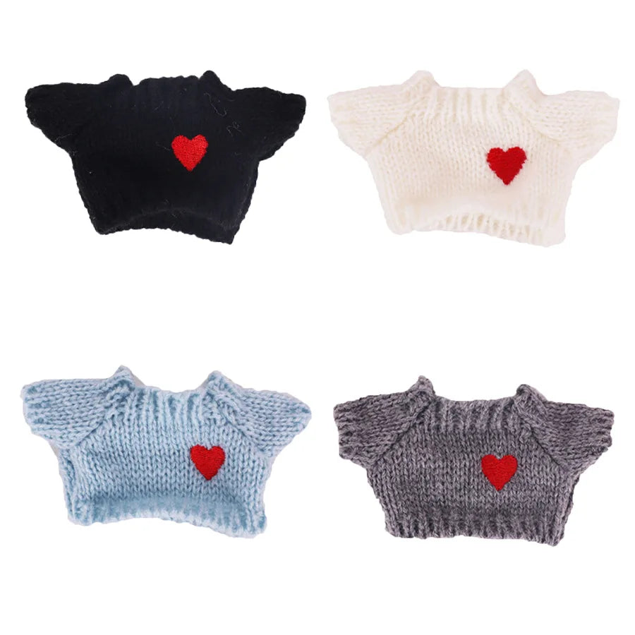 Red Love heart 17cm Labubu Doll Outfit Set