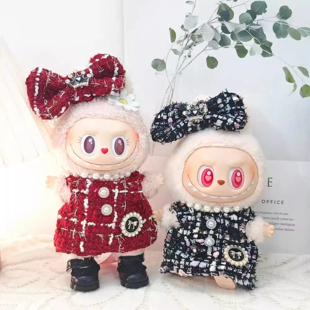 17cm Labubu Plaid Dress Set