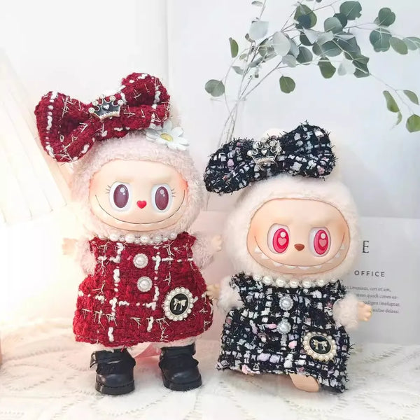 17cm Labubu Plaid Dress Set