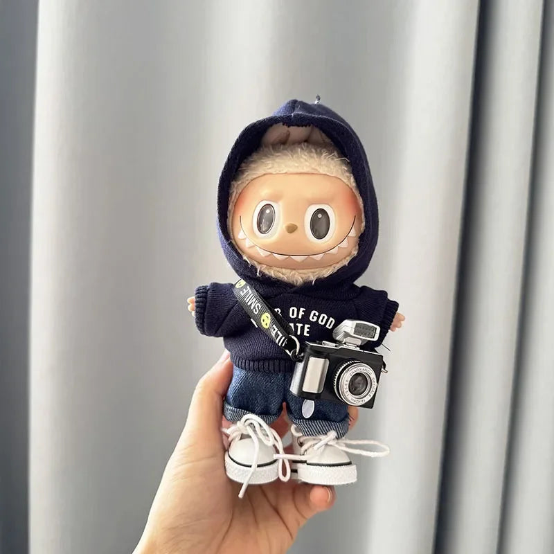 Fear Hoodie Set for 17cm Labubu Dolls