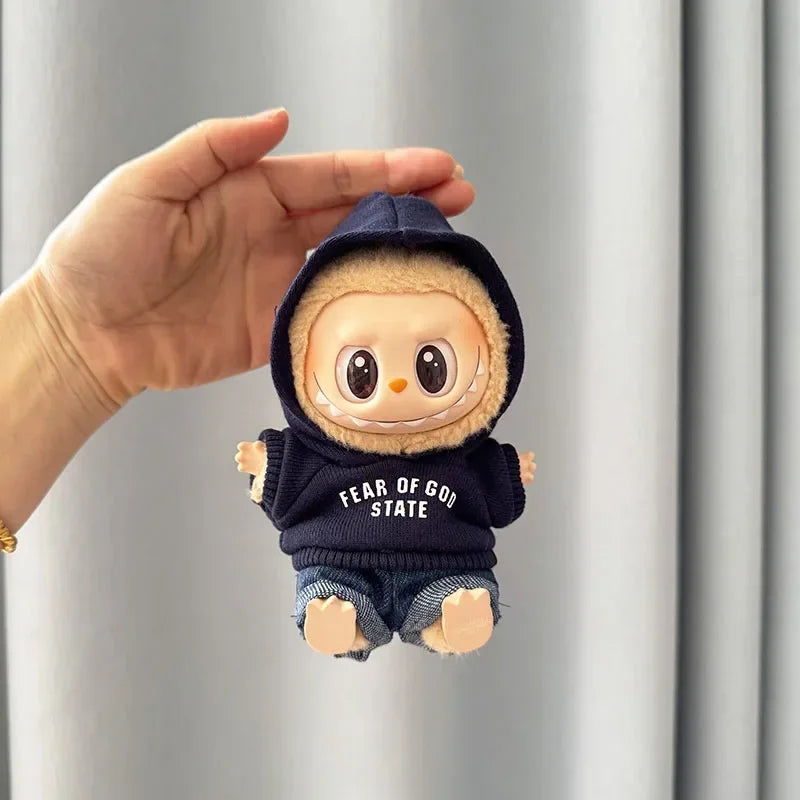 Fear Hoodie Set for 17cm Labubu Dolls