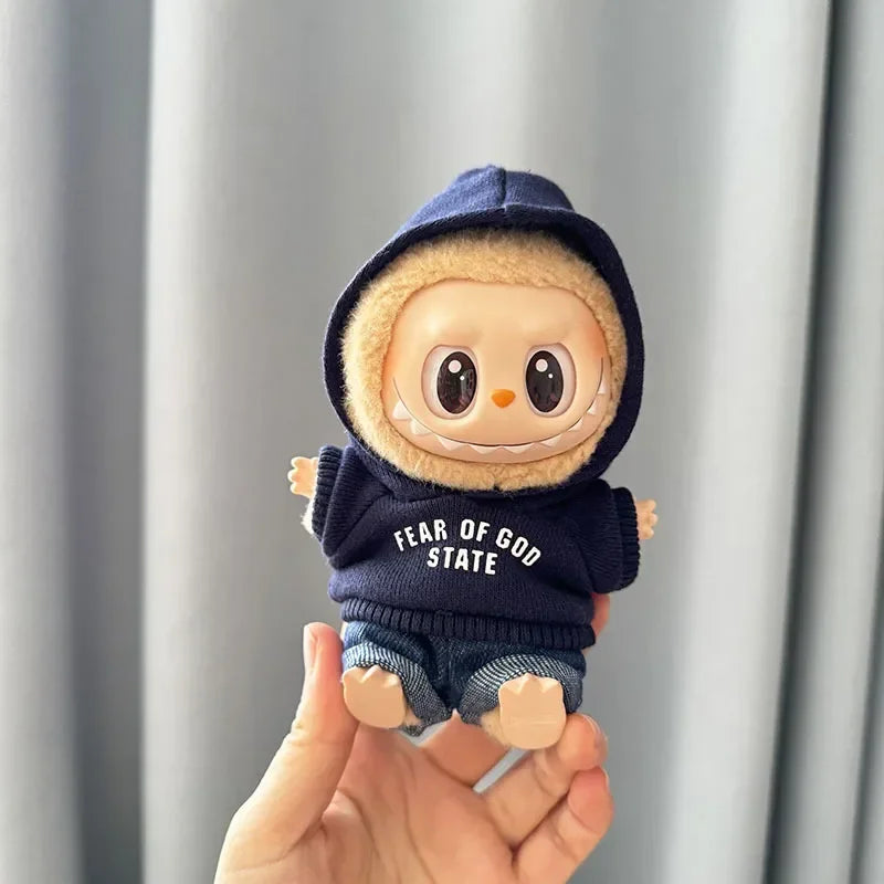 Fear Hoodie Set for 17cm Labubu Dolls