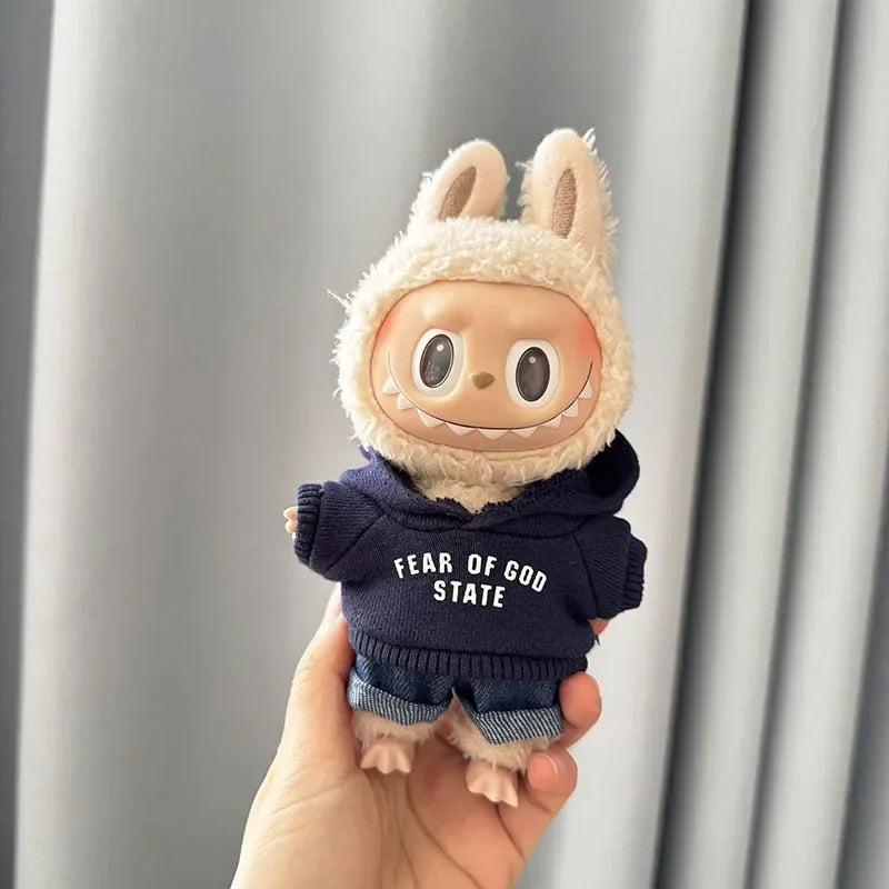 Fear Hoodie Set for 17cm Labubu Dolls