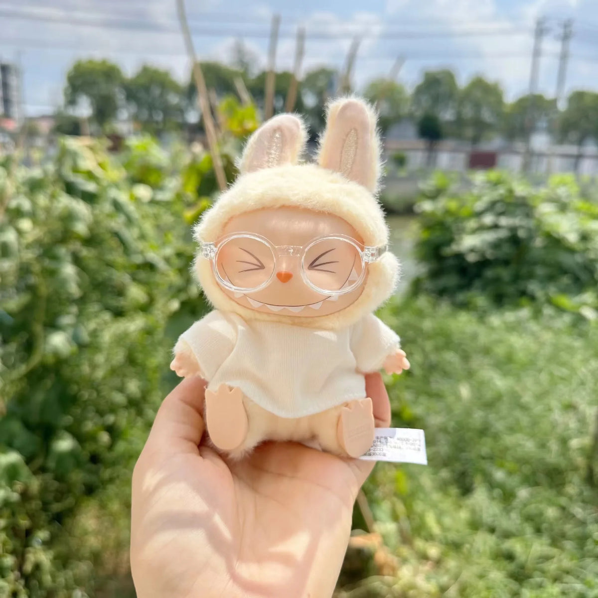 Labubu White T- Shirt & Glasses Set