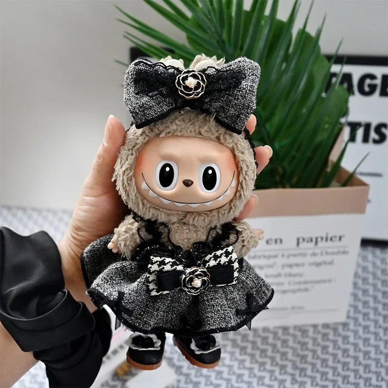 Charming 17cm Labubu Doll Outfit Set – Dress, Shoes & Accessories
