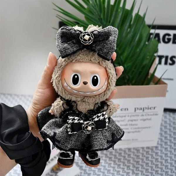 Charming 17cm Labubu Doll Outfit Set – Dress, Shoes & Accessories