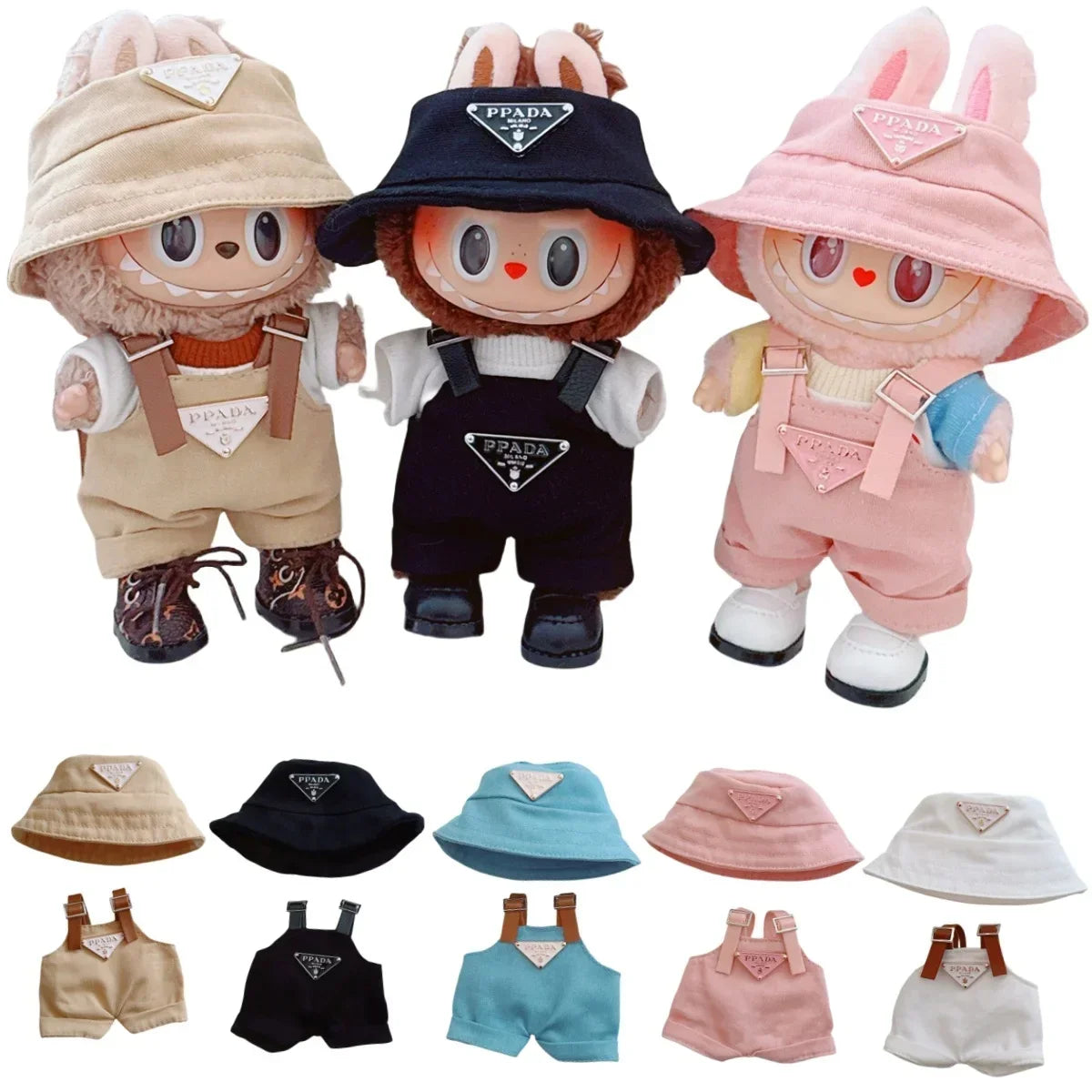 17cm Labubu Fisher Hat & Romper Set