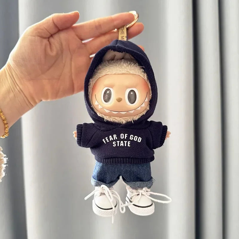 Fear Hoodie Set for 17cm Labubu Dolls