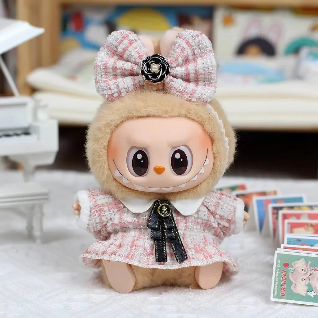 17cm Labubu Plaid Dress Set