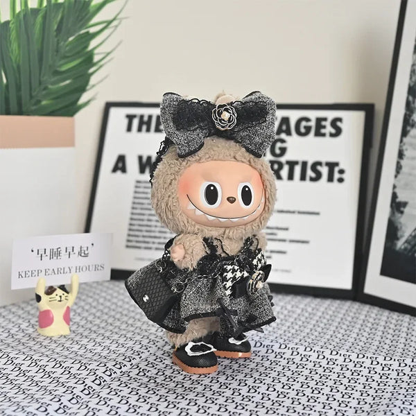 Charming 17cm Labubu Doll Outfit Set – Dress, Shoes & Accessories