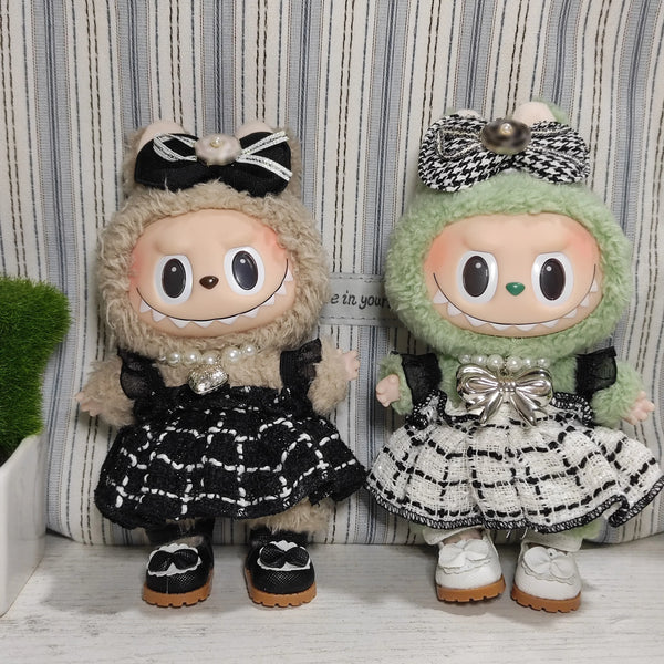 17cm Labubu Plaid Dress Set