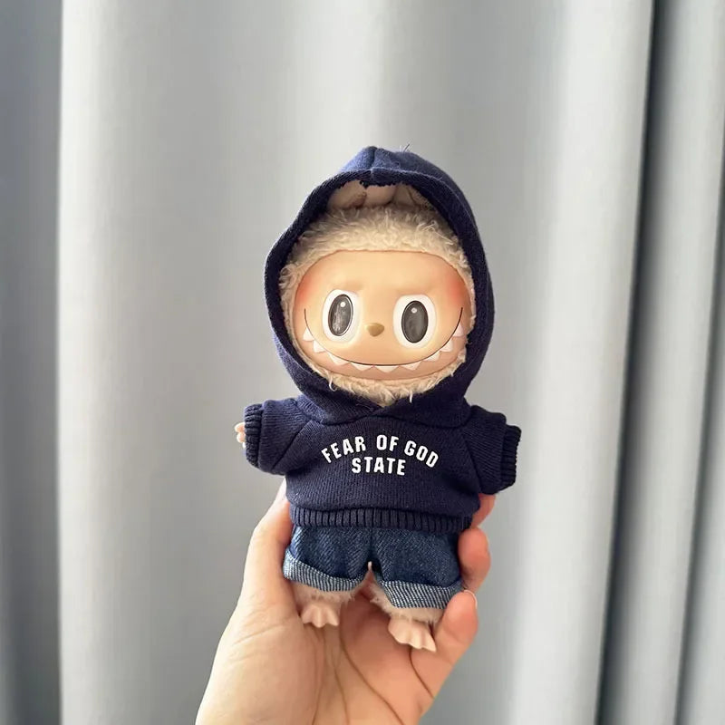 Fear Hoodie Set for 17cm Labubu Dolls