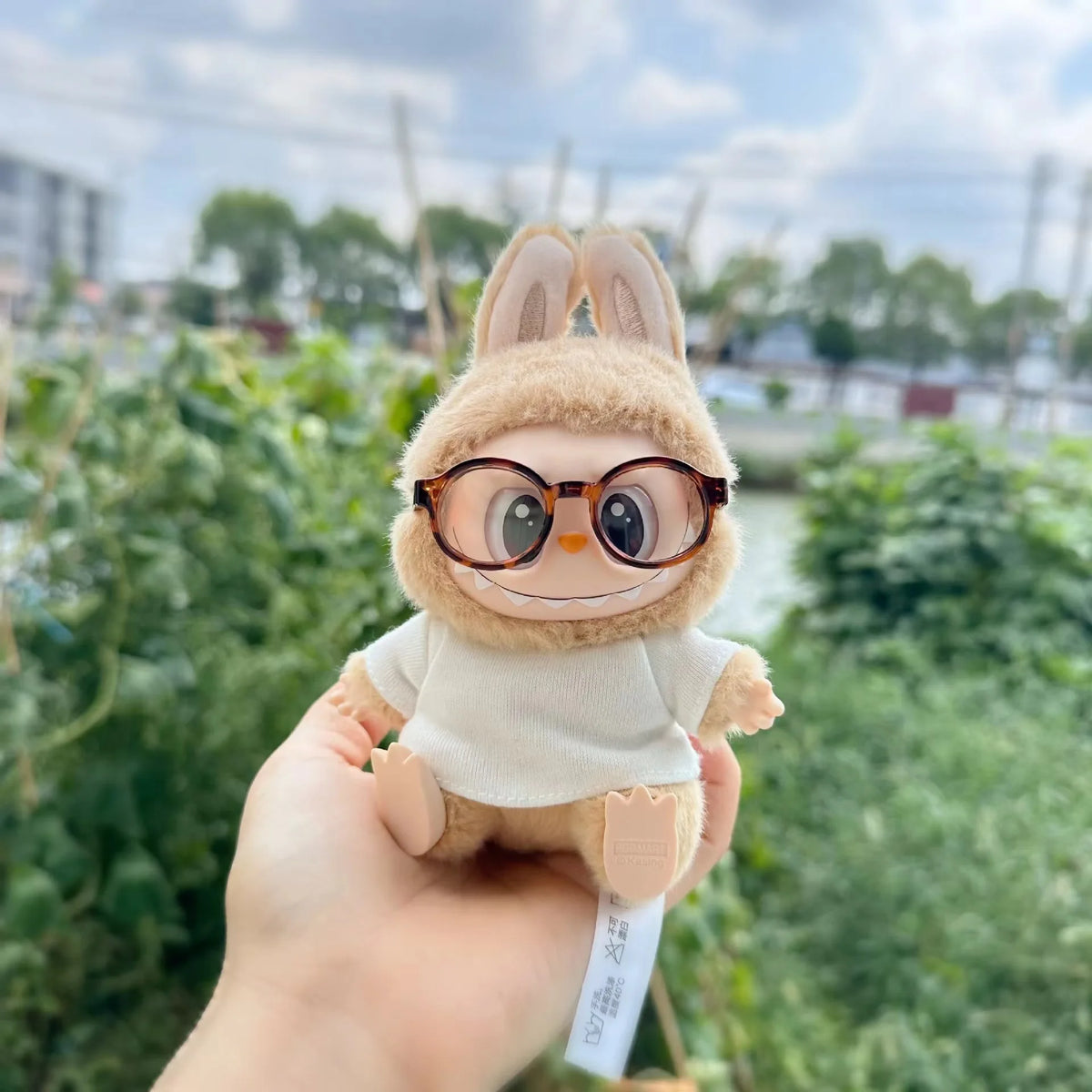 Labubu White T- Shirt & Glasses Set