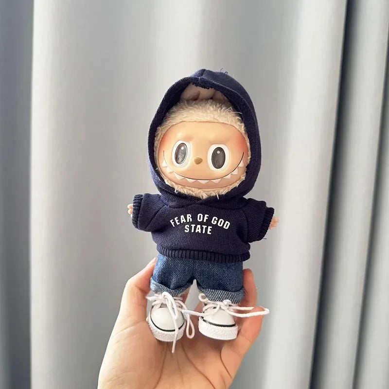 Fear Hoodie Set for 17cm Labubu Dolls