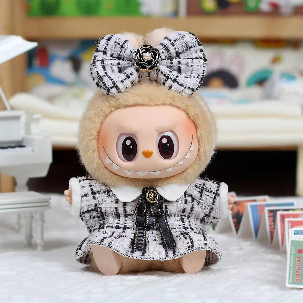 17cm Labubu Plaid Dress Set