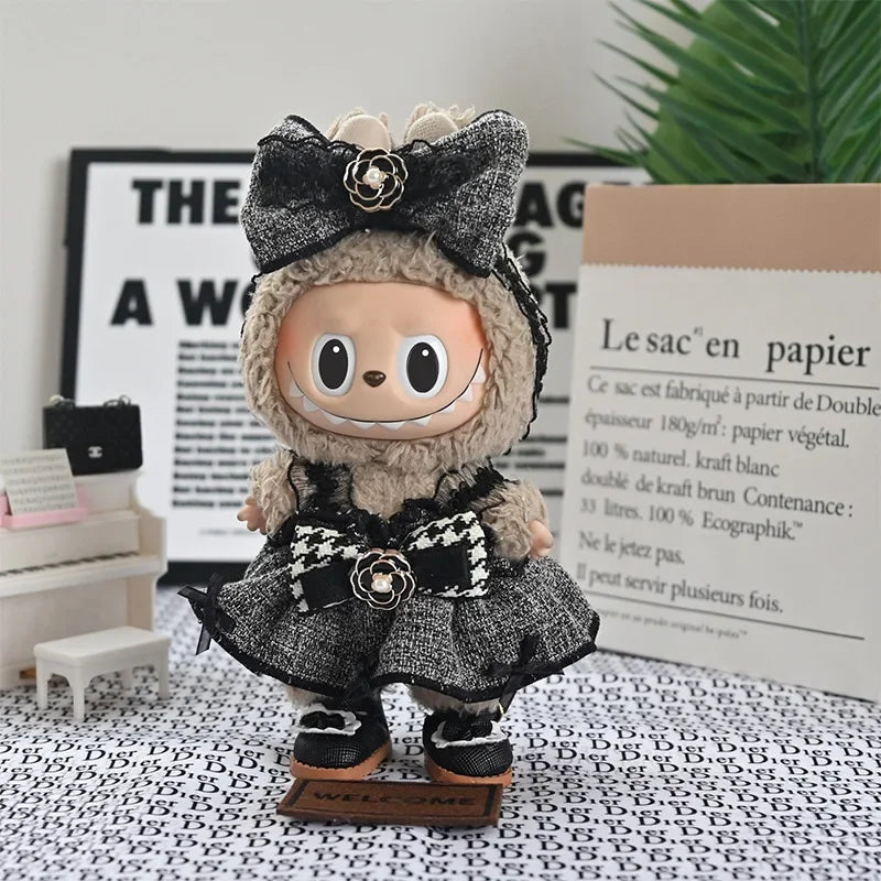 Charming 17cm Labubu Doll Outfit Set – Dress, Shoes & Accessories