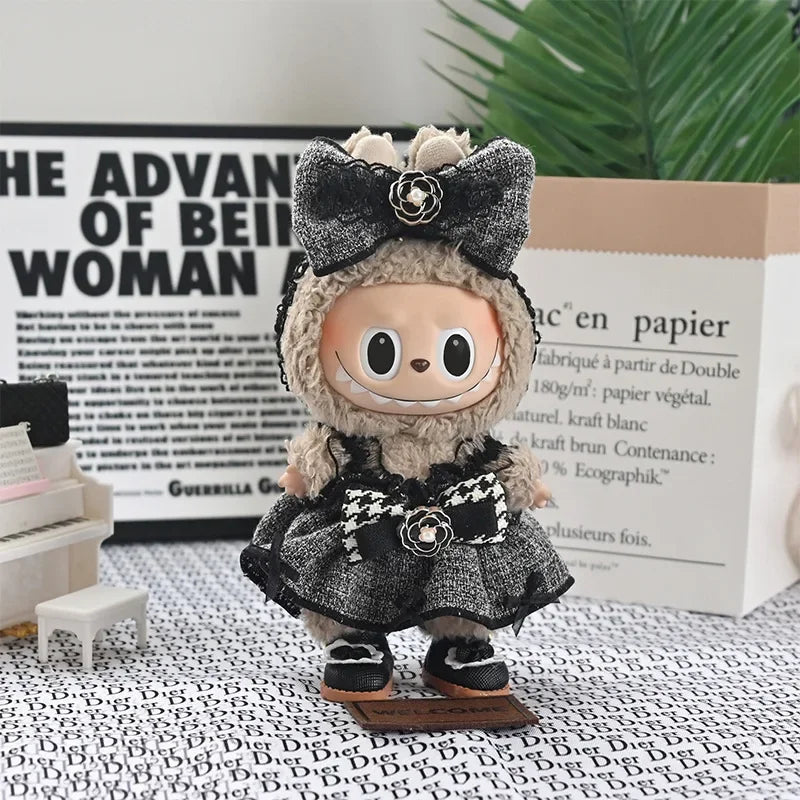 Charming 17cm Labubu Doll Outfit Set – Dress, Shoes & Accessories