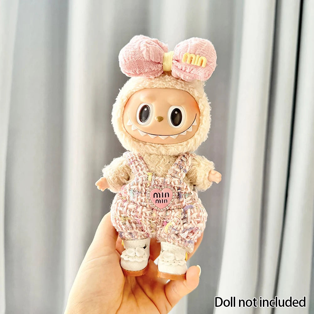 17cm Labubu Plaid Dress Set