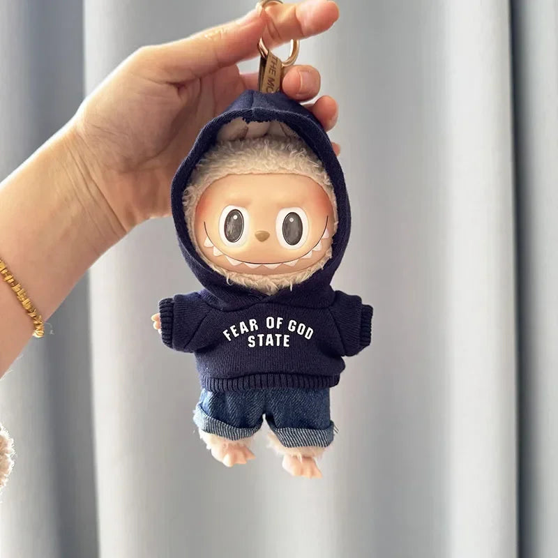 Fear Hoodie Set for 17cm Labubu Dolls