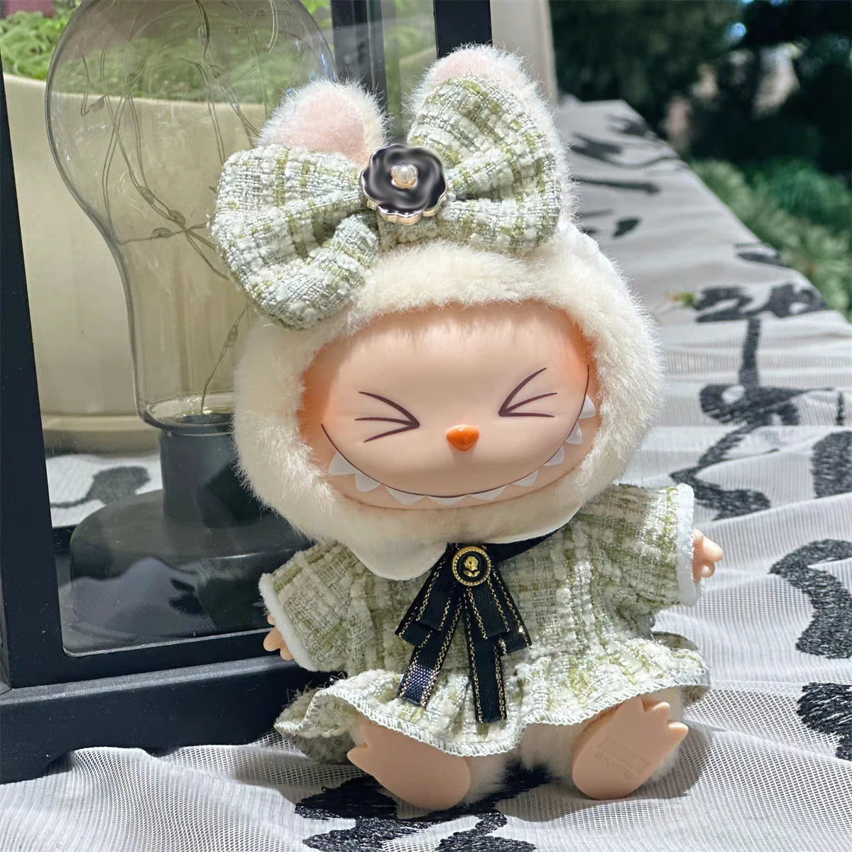 17cm Labubu Plaid Dress Set
