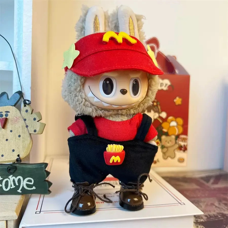 17cm Labubu McDonald's Outfit Set