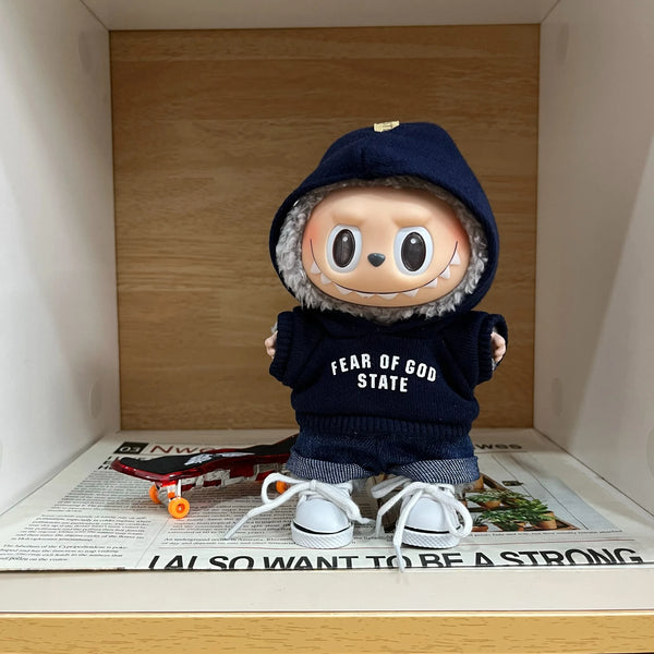 Fear Hoodie Set for 17cm Labubu Dolls