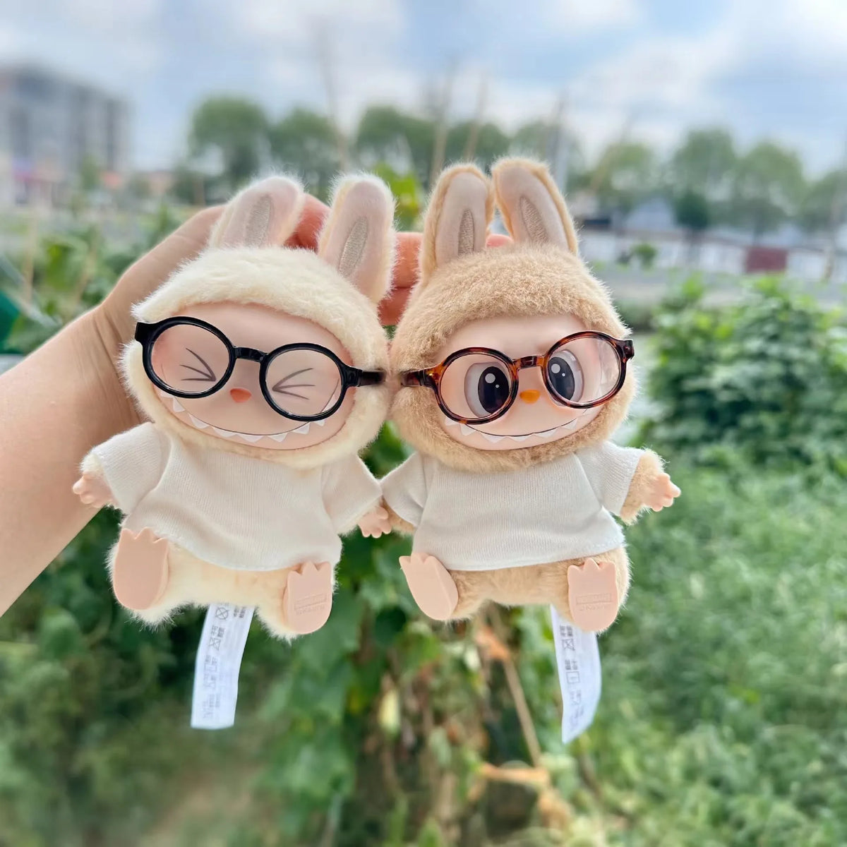 Labubu White T- Shirt & Glasses Set