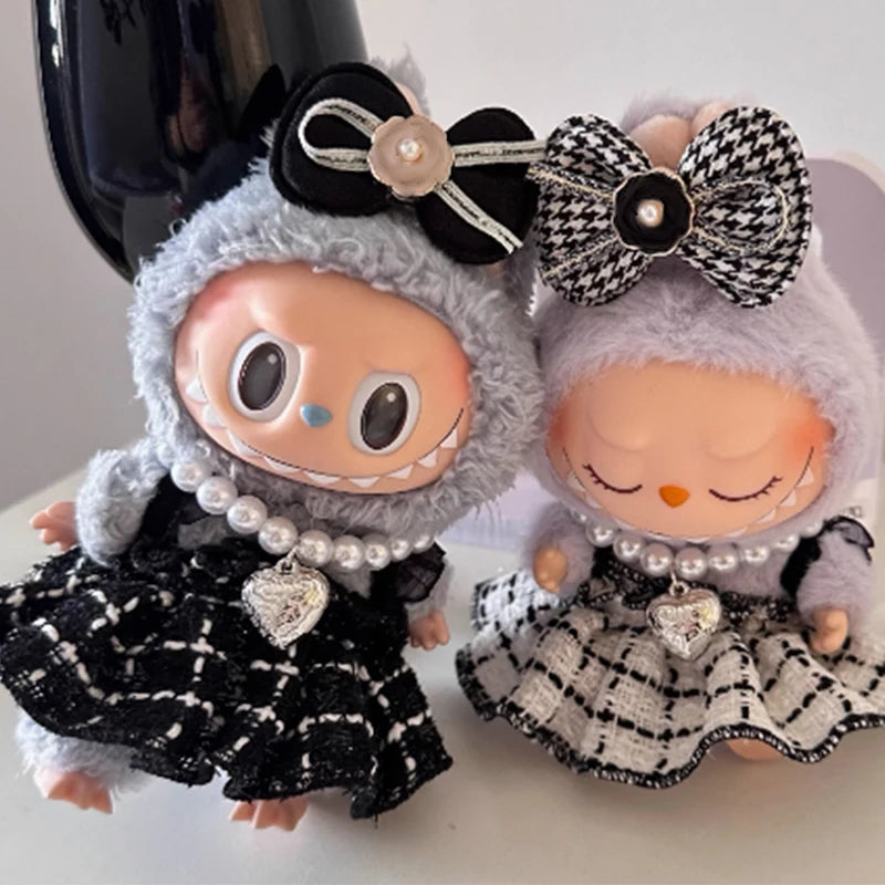 17cm Labubu Plaid Dress Set