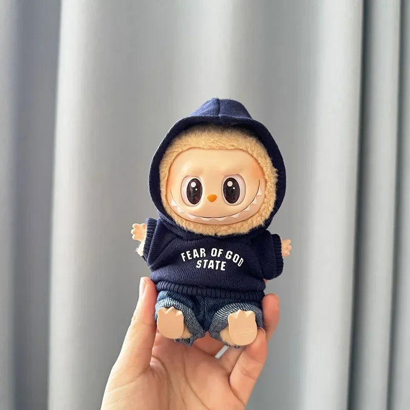 Fear Hoodie Set for 17cm Labubu Dolls