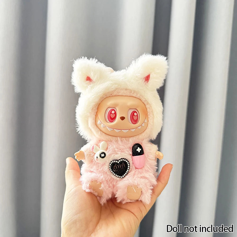 17cm Labubu Furry Rabbit Costume
